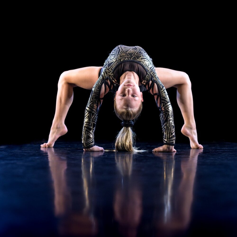 Weisman Black & Gold Biketard Strappy Cut Outs Fierce Youth Child 8-10 Stretchy